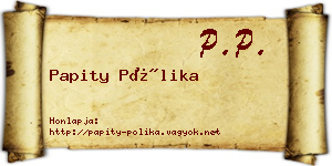 Papity Pólika névjegykártya
